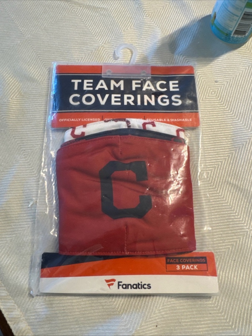 Fanatics Team Face Covering 3-Pack - Red with Navy C